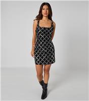 Women's Black Diamond Patten Sequin Mini Dress Urban Bliss New Look