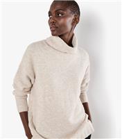 Women's Cream Oversized Roll Neck Jumper Apricot New Look