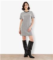 Women's Black Chevron Mini T-Shirt Dress Apricot New Look