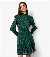 Women's Spaced Vintage Ditsy Floral Mini Dress Apricot New Look