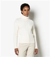 Women's Cream Cable Knit Roll Neck Jumper Apricot New Look