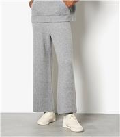 Women's Mid Grey Waffle Knit Trousers Apricot New Look