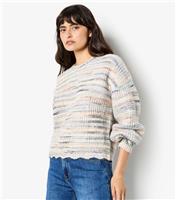 Women's Off White Textured Space Dye Jumper Apricot New Look