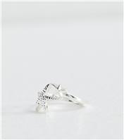 Silver Tone Starfish Wrap Ring New Look