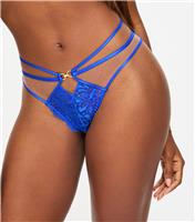 Women's Bright Blue Lovers Lace Brazilian Briefs Ann Summers New Look