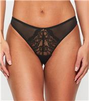 Women's Pack of 3 Black Lace Thongs Ann Summers New Look