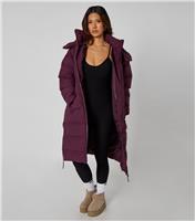 Women's Dark Purple Seamless Midi Puffer Jacket Urban Bliss New Look