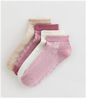 Pack of 4 Pink Pointelle Trainer Socks New Look