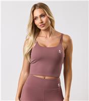 Women's Brown Long Line Tank Top Gym King New Look