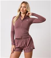 Women's Full Zip Funnel Neck Long Sleeve Top Gym King New Look