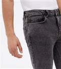 Men's Dark Grey Washed Slim Fit Crop Jeans New Look