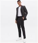 Men's Dark Grey Revere Collar Skinny Fit Suit Jacket New Look