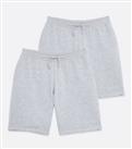 Boys 2 Pack Grey Marl Jersey Shorts New Look
