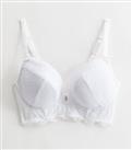 White DD+ Floral Lace Diamant Plunge Bra New Look