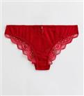 Red Floral Lace Diamant Brazilian Briefs New Look