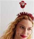 Red Christmas Tinsel Santa Bopper Headband New Look