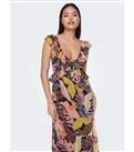 JDY Black Tropical Frill Maxi Dress New Look