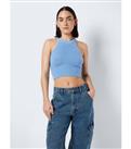 Noisy May Pale Blue Fluffy Knit Crop Top New Look