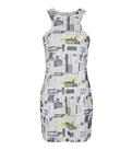 Noisy May White Newspaper Print Mini Racer Bodycon Dress New Look