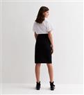 Girls Black High Waist Pencil Tube School Skirt New Look