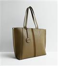 Khaki Leather-Look Tote Bag New Look Vegan