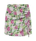 ONLY Green Floral Ruched Mini Skirt New Look