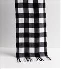 Girls Black Check Knit Scarf New Look