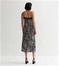 Black Spot Lace Trim Midi Dress New Look