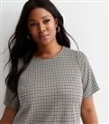 Curves Brown Check Mini Tunic Dress New Look