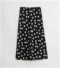 Petite Black Spot Midaxi Skirt New Look