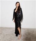 Black Strappy Ruffle Detail Maxi Dress New Look