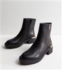 Black Leather-Look Chunky Chelsea Boots New Look