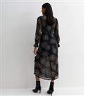 Black Rose Print V Neck Midaxi Dress New Look