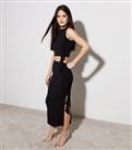 Black Drape Trim Midaxi Skirt New Look
