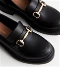 Black Leather-Look Chunky Loafers New Look