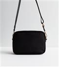 Black Quilted Camera Cross Body Bag New Look