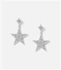 Muse Silver Diamant Star Drop Earrings New Look