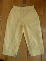 NIKE QUICK DRY YELLOW GIRLS SPORTS TROUSERS ACTIVE TRACK BOTTOMS M L XL CROPPED