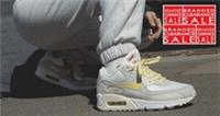 BNIB New Men Nike Air Max 90 Premium Side A White Lemon size 7.5 uk