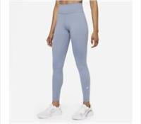 DRI FIT Nike One Tights Ladies Grey Mid Rise Tight Fit Pockets UK Size 8 ( XS ) - XS Regular