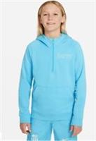 Nike FC Barcelona kids Junior baby blue Hoodie half Zip Fleece Age 5-6 YRS XS