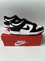 Unisex Nike Dunk Low Black And White Leather Trainers Size 6