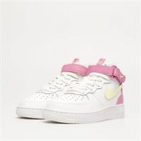 Kids Nike Air Force 1 Mid GS Trainers DH2933 100 White/Pink Size UK 5.5 EU 38.5