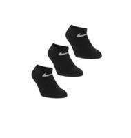 Nike 3 Pack childrens kids Boys no show Logo Socks Black UK size C10 - C12