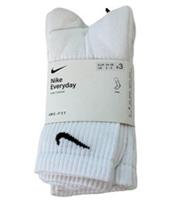 Nike Everyday Cotton Cushioned Crew Socks X3 Pairs White UK 2-5 New