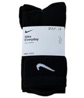 Nike Everyday Cotton Cushioned Crew Socks X3 Pairs Black UK 5-8 New