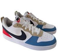 Nike Court Borough Low White / Blue / Red Trainers Junior Size UK 5 New