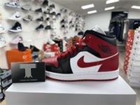 Nike Air Jordan 1 Mid Blk/Red/White ~ BQ6472 079 ~ Uk Size 4.5 ~ Euro 38