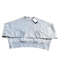Nike Sweatshirt Oversized Fit Cropped Grey White Womens Size UK 12 Medium New!
