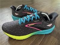 Brooks Launch 10 Mens Running Gym Trainers, Black/Blue/Neon - Size 10